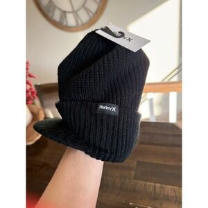 Hurley Black Visor Beanie Hat  NWT Woman's Kaylin Hat